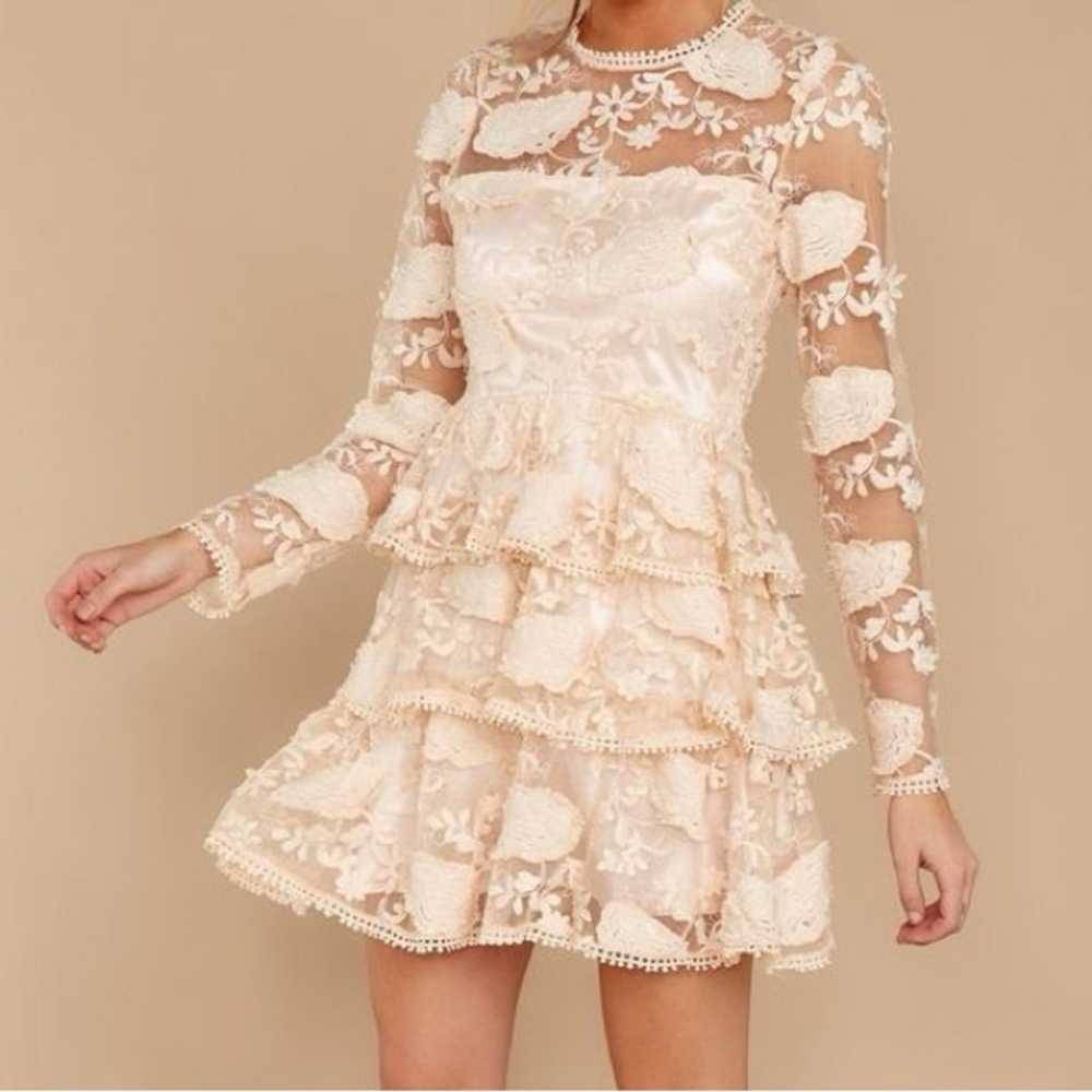 Ever After ‘Sweet Drama’ Cream Lace Tiered Dress … - image 2