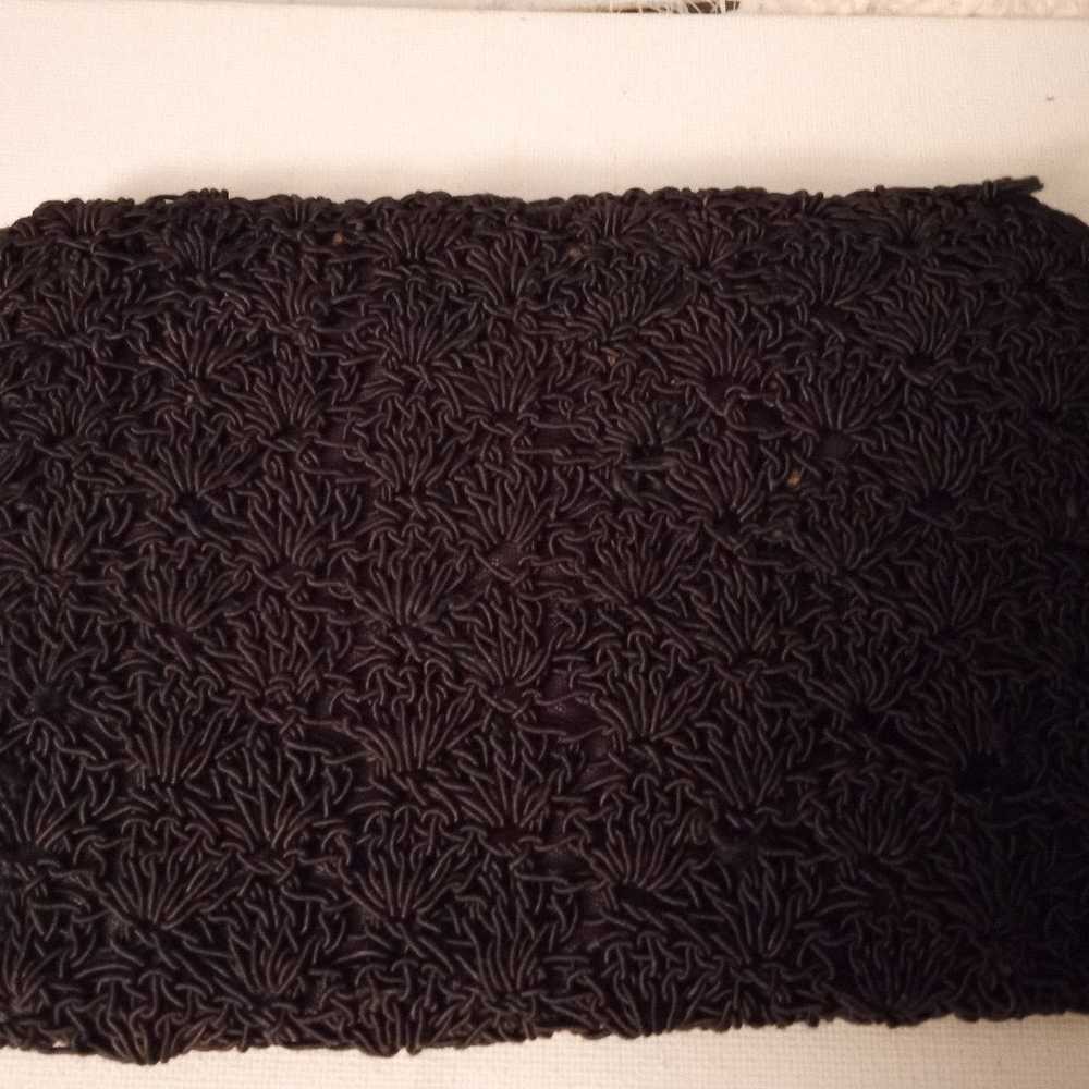 Vintage Brown Handmade Crochet Clutch Purse - image 2