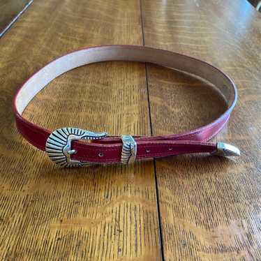 Red leather nocona belt