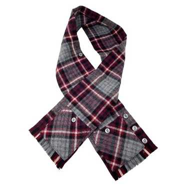 Vintage Plaid Scardigan by Cisco Burgundy Red But… - image 1