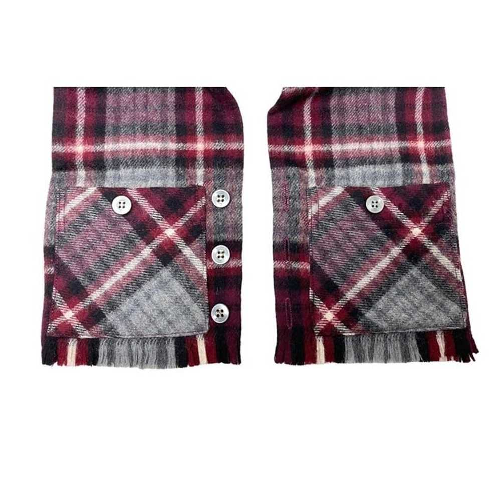 Vintage Plaid Scardigan by Cisco Burgundy Red But… - image 2