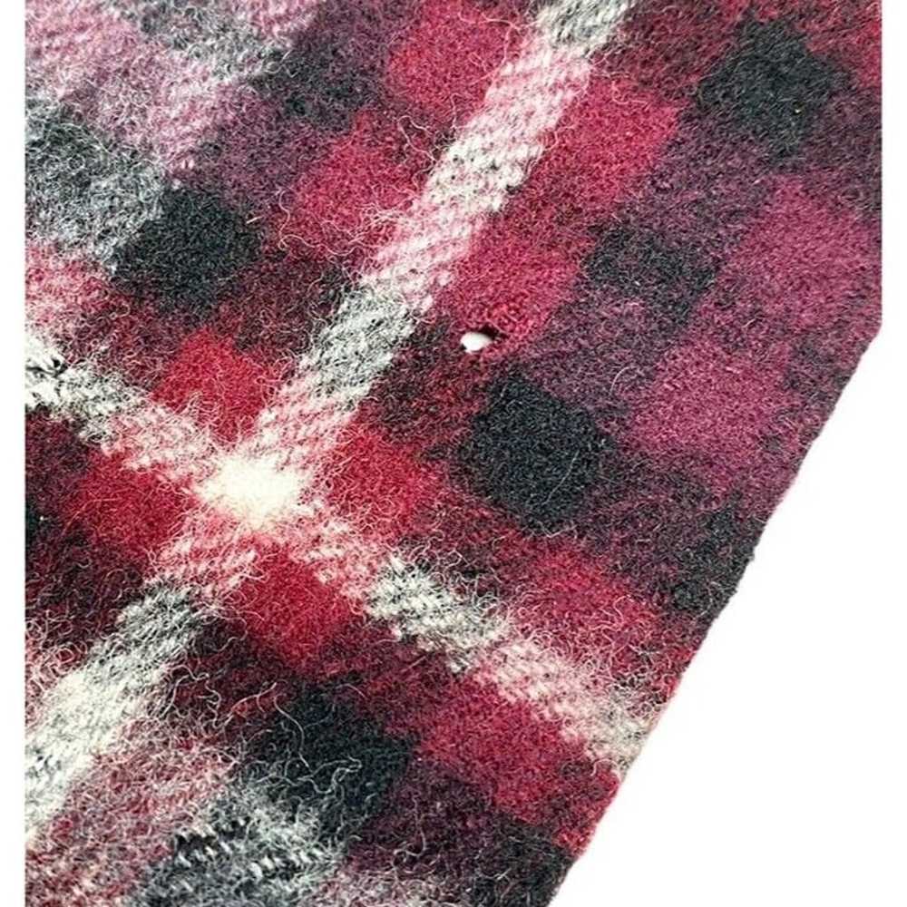 Vintage Plaid Scardigan by Cisco Burgundy Red But… - image 4