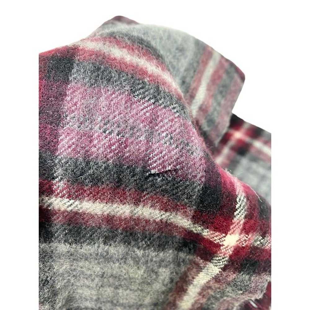 Vintage Plaid Scardigan by Cisco Burgundy Red But… - image 5