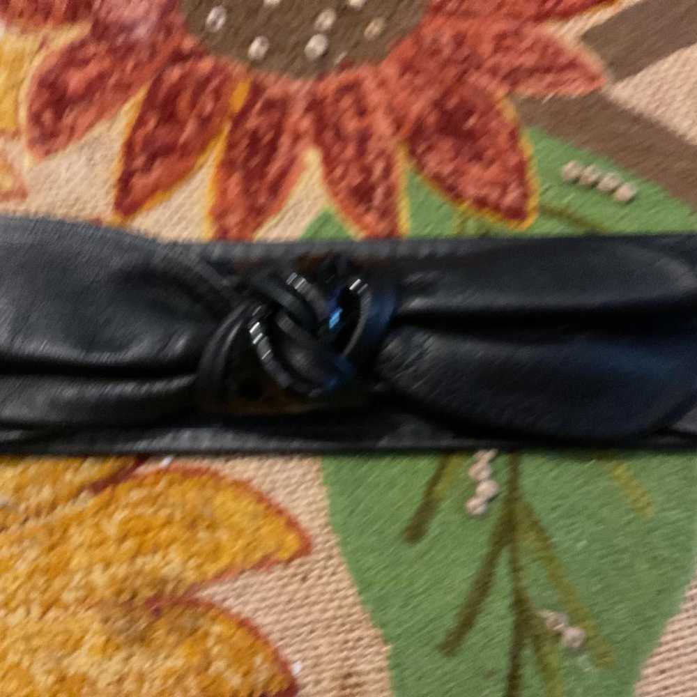 Vintage Elegant Black Fashion Belt with Bow Accent - image 2