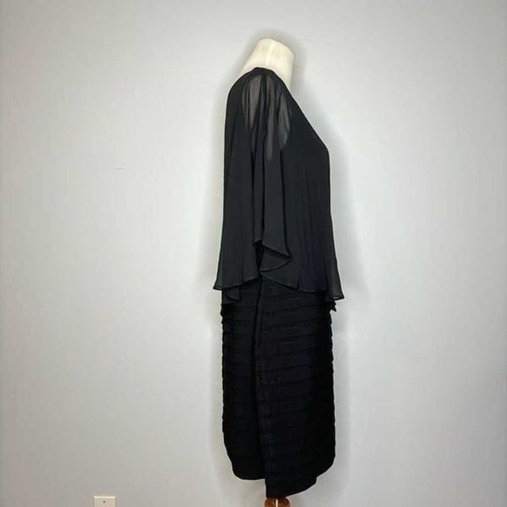 Adrianna Papell- Black Chiffon Drape Overlay with… - image 7