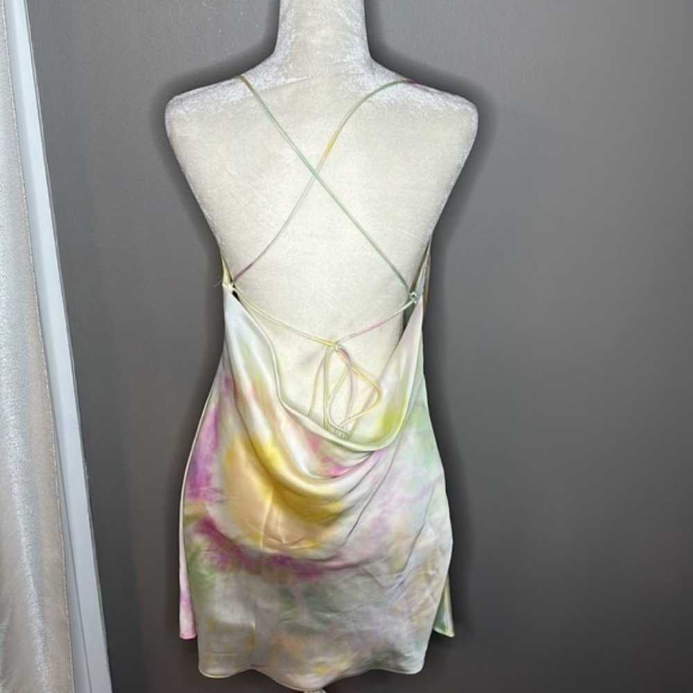 Zara Blogger favorite Tie Dye Satin Mini Dress Si… - image 5