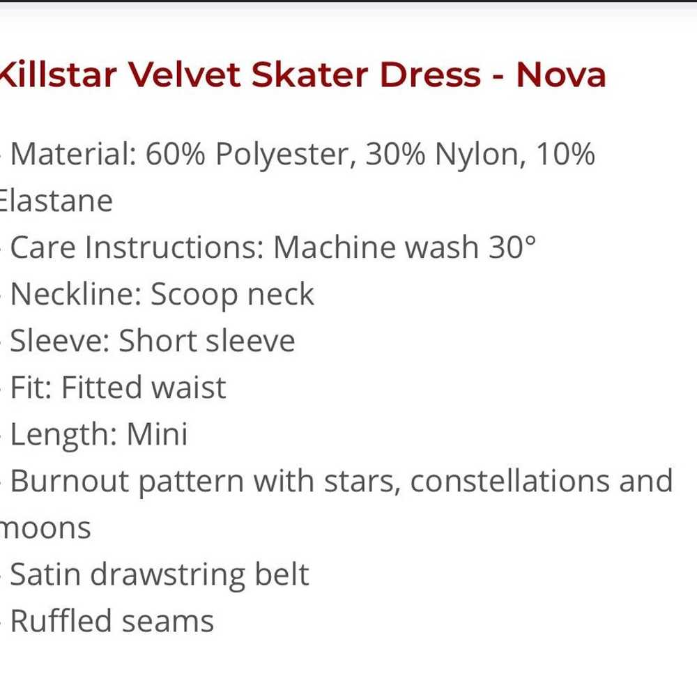 Killstar Nova Skater Dress HTF - image 9