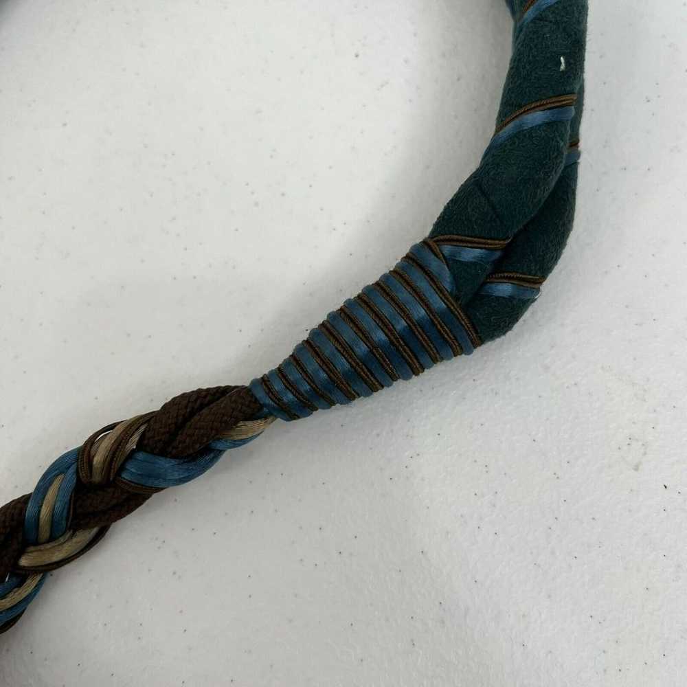 Vintage Wrap Belt Suede Leather One Size Teal Bro… - image 3