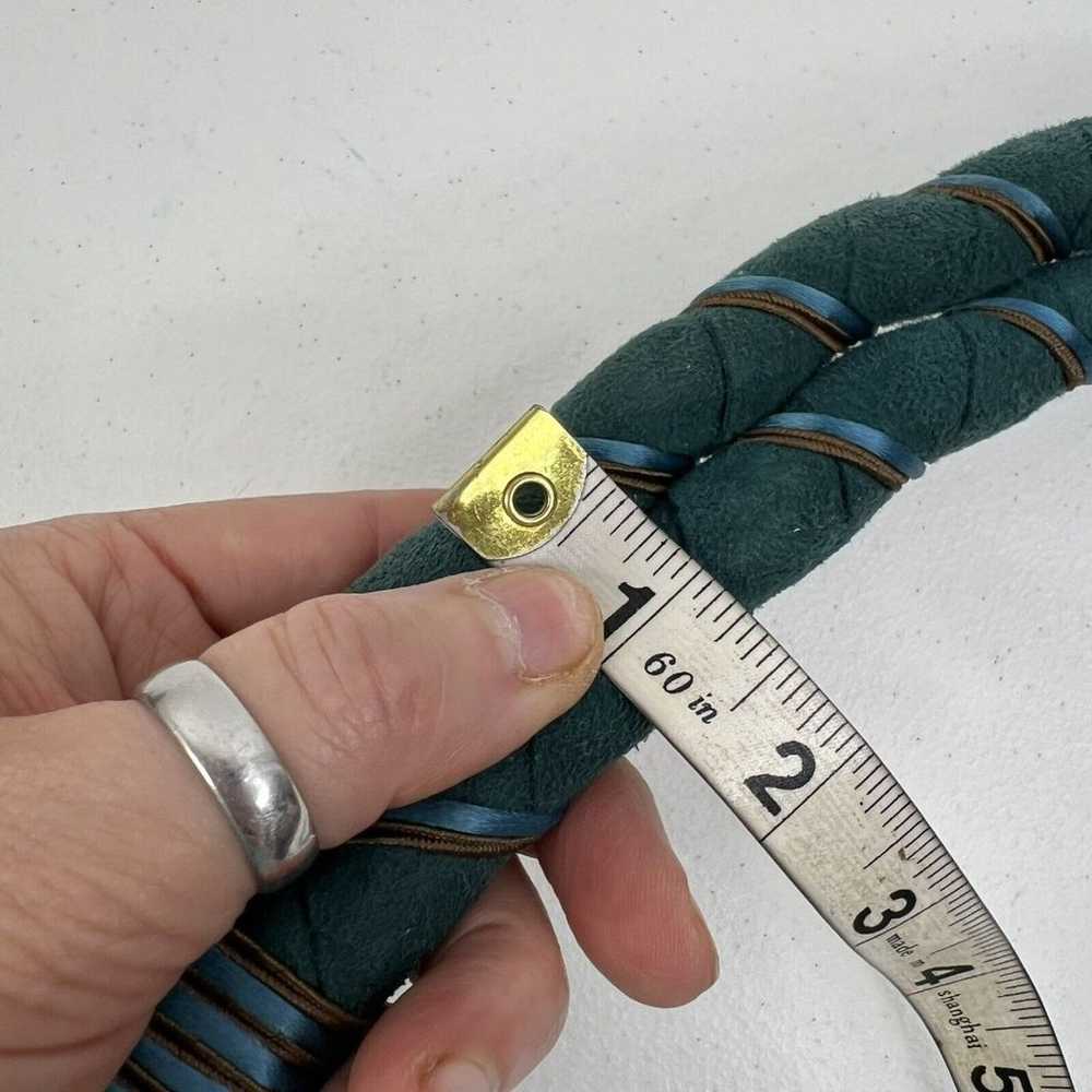 Vintage Wrap Belt Suede Leather One Size Teal Bro… - image 8