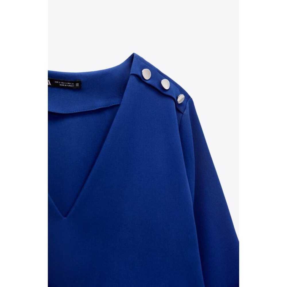 Royal Blue Zara V-Neck Button Shoulders Long Slee… - image 7