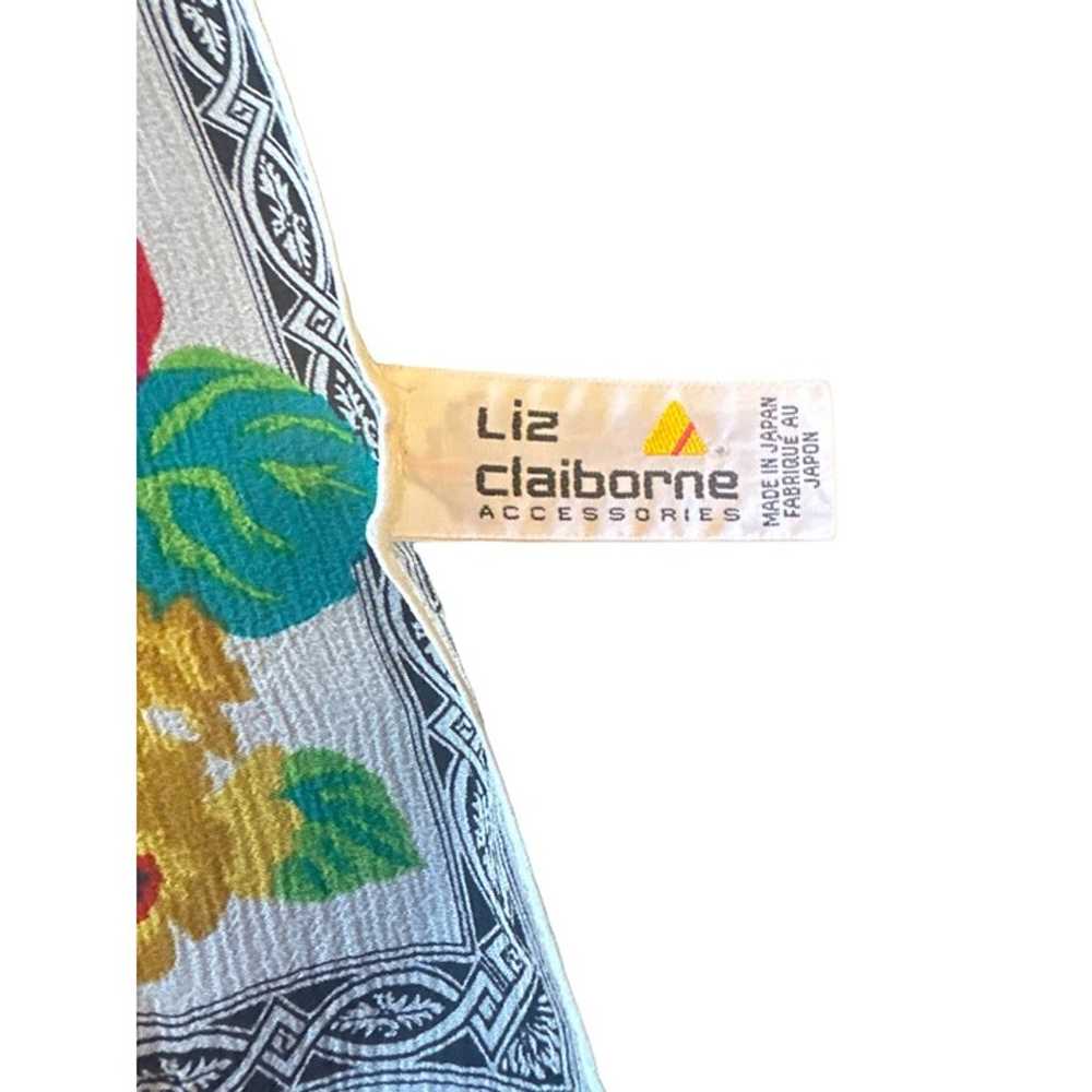 Liz Claiborne Silk Floral Peony Print Scarf Vinta… - image 2