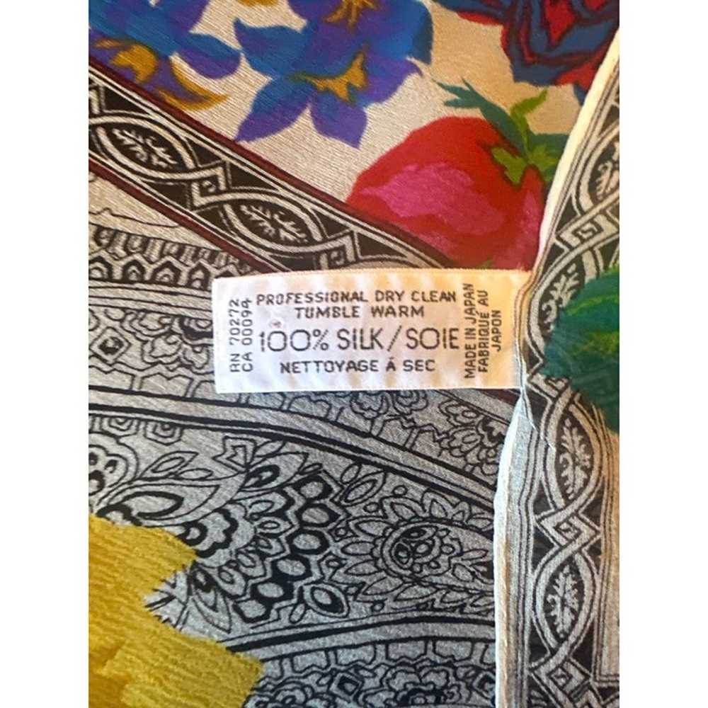 Liz Claiborne Silk Floral Peony Print Scarf Vinta… - image 3