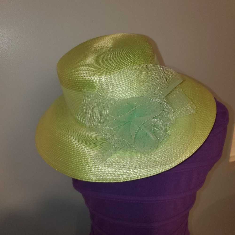 Vintage Ladies Tower Hill Lime Green Wide Brim St… - image 4