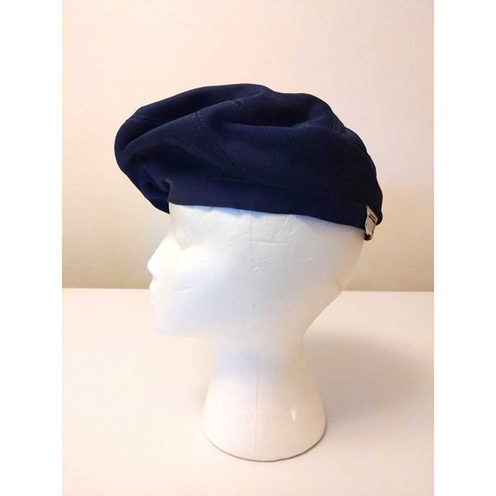 Vintage 60s Navy Blue Beret Cap 1960s Groovy Beat… - image 2