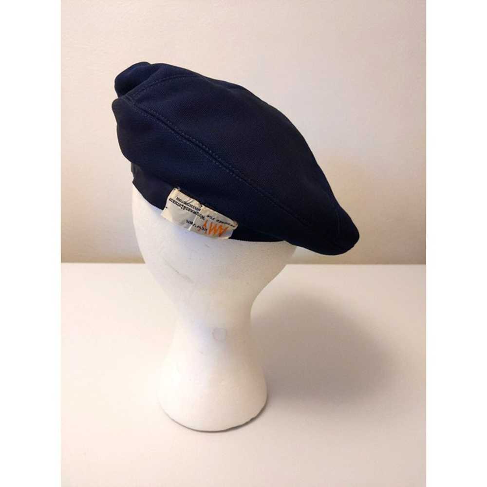 Vintage 60s Navy Blue Beret Cap 1960s Groovy Beat… - image 3