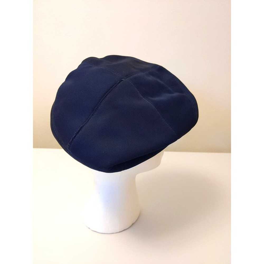 Vintage 60s Navy Blue Beret Cap 1960s Groovy Beat… - image 4