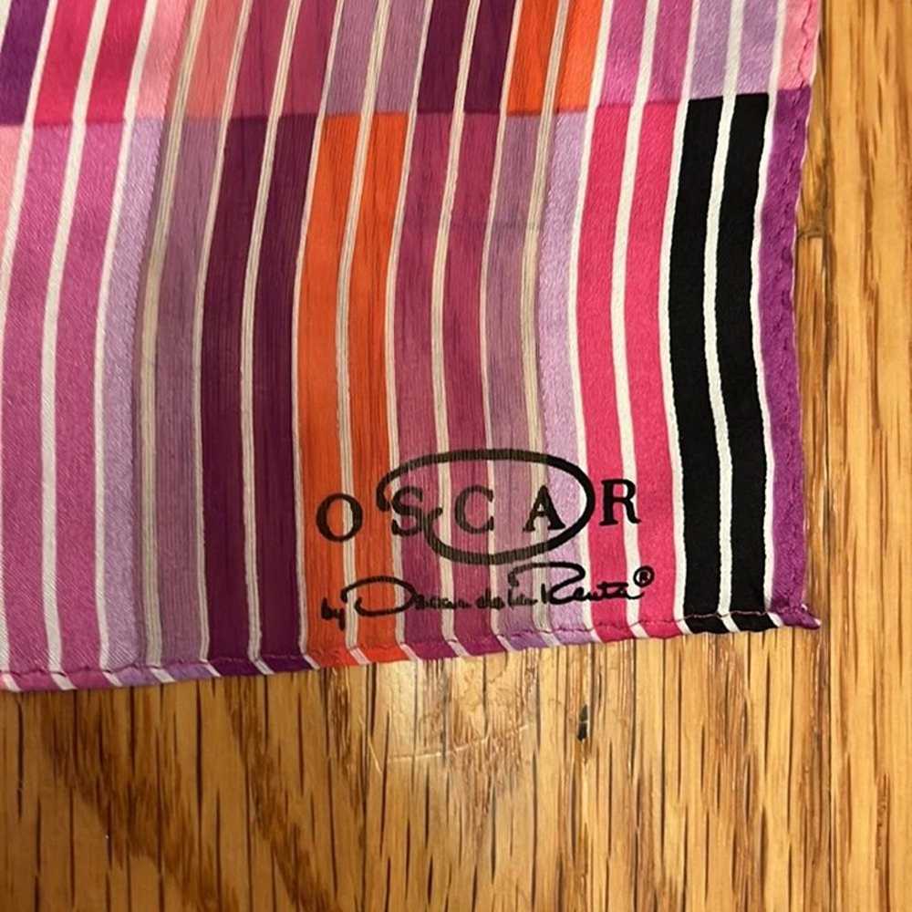 Oscar de la Renta Vintage Silk Scarf with Geometr… - image 2