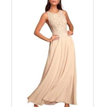 Forever and Always Blush Pink Lace Maxi Dress