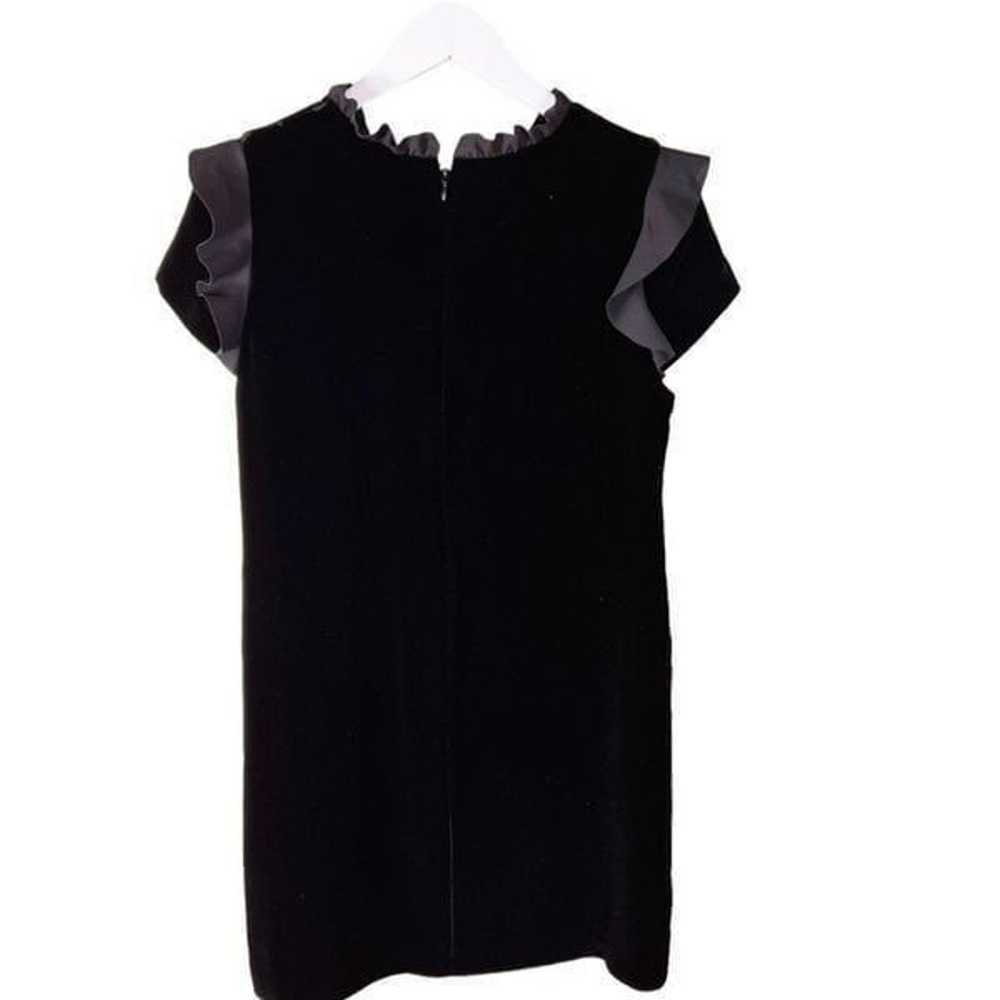 PINKO Italy Black Velvet Short Sleeve Ruffle dres… - image 10