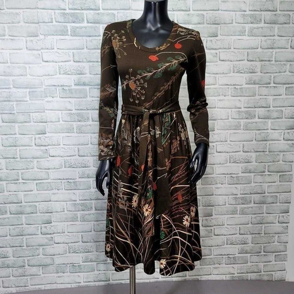 Vintage 60s 70s Matti of Lynne Womens S Brown Flo… - image 2