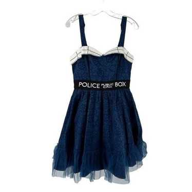 Dr Who Tardis Dress BBC Hot Topic Blue Tulle Ruffl