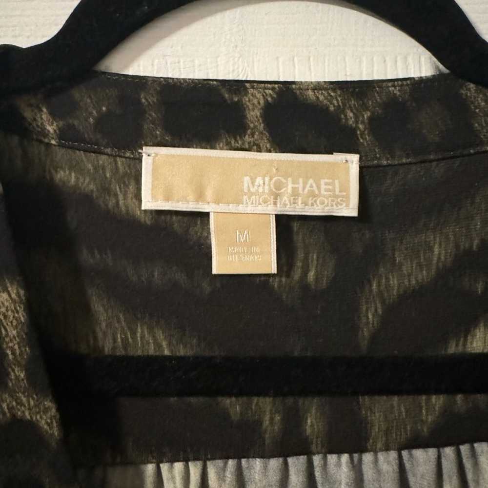 NWOT MICHAEL KORS Belted Safari Green Animal Prin… - image 2