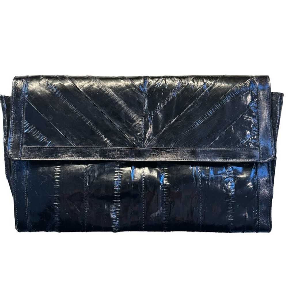 Vintage Black Eel skin clutch - image 4