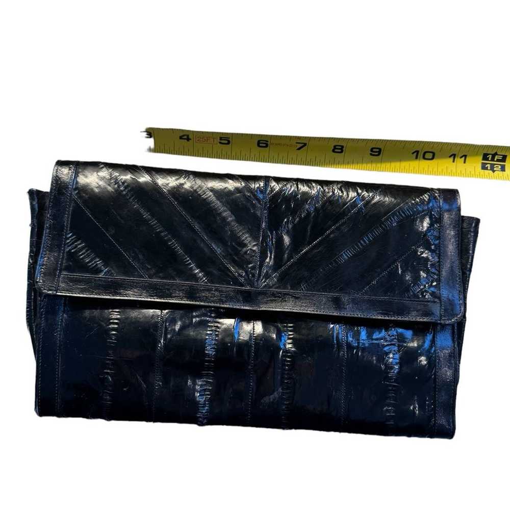 Vintage Black Eel skin clutch - image 5