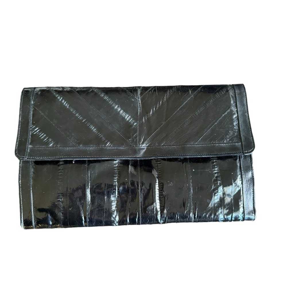 Vintage Black Eel skin clutch - image 8