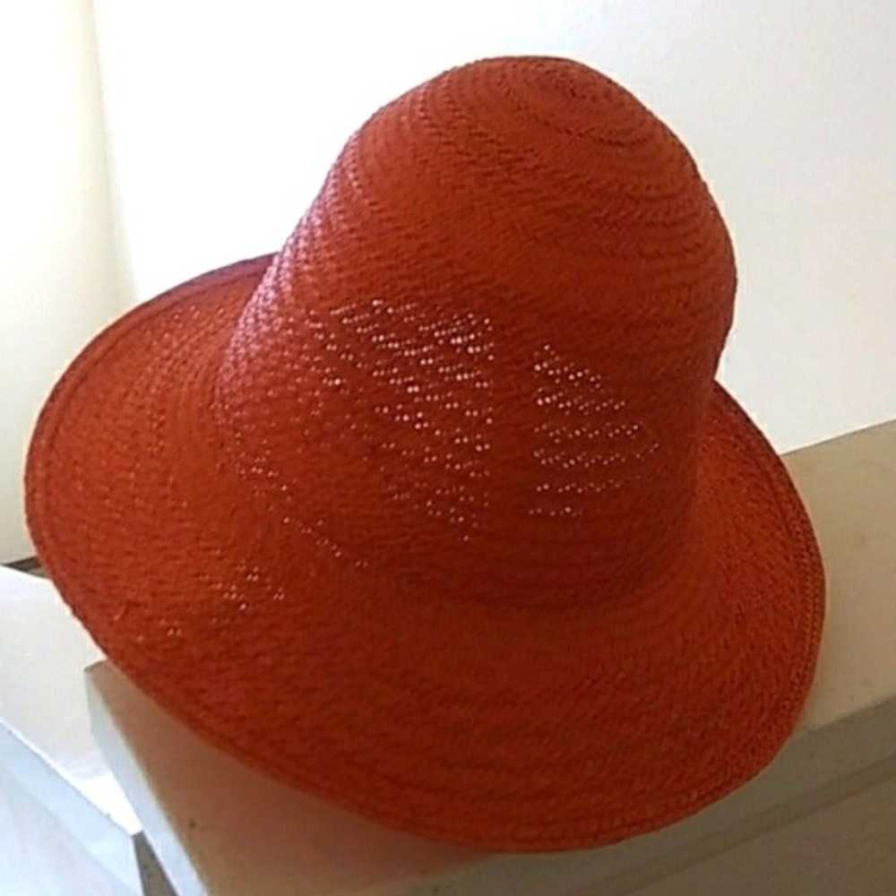 Vintage Toucan orange straw hat - image 1