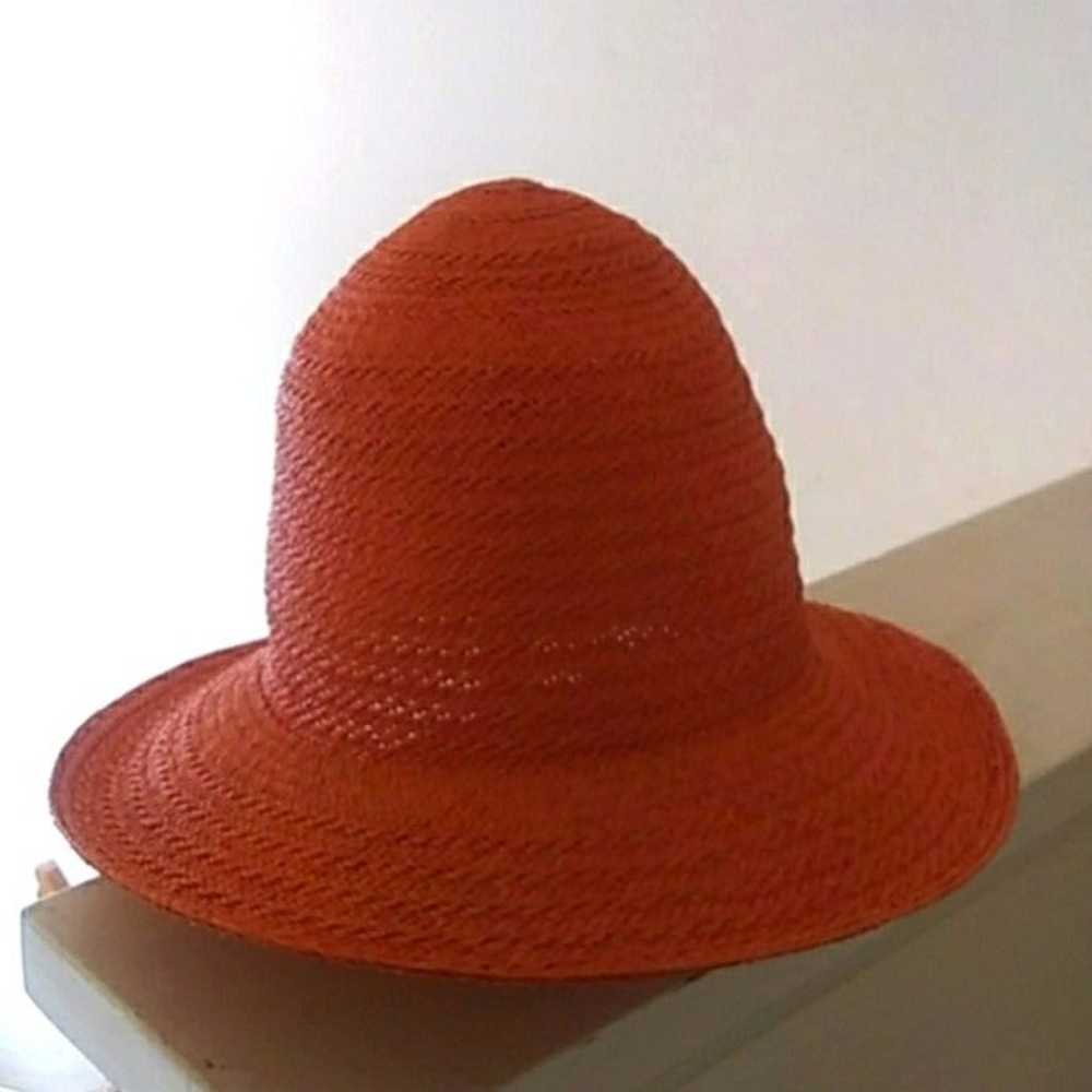 Vintage Toucan orange straw hat - image 2