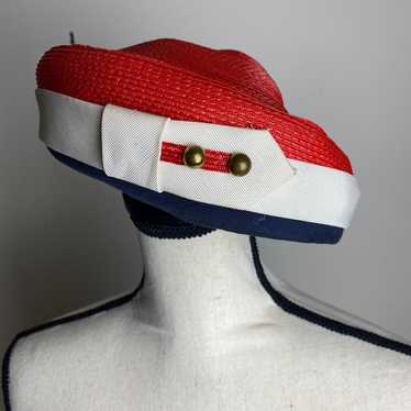 Vintage Sandra Hat Red White Blue