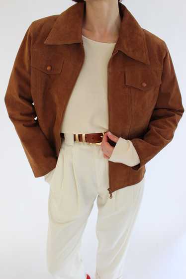 90s Chestnut Suede Zip Jacket