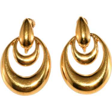 Napier Gold Plated Door Knocker Earrings Vintage