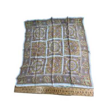 Vintage Mandala Square Silk Scarf Lightweight Nec… - image 1