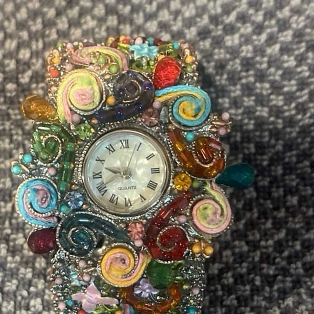 Unique beaded cuff watch - image 1