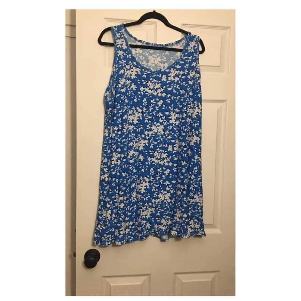 DRAPER JAMES BLUE FLORAL DRESS LARGE - image 5