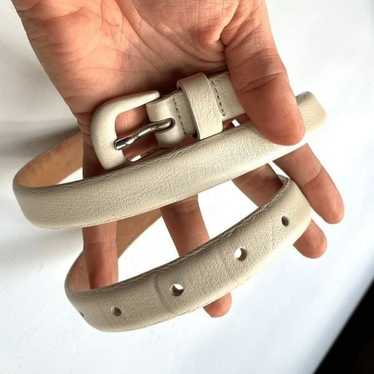 Vintage Talbots Ivory Leather Belt, Made in Italy,