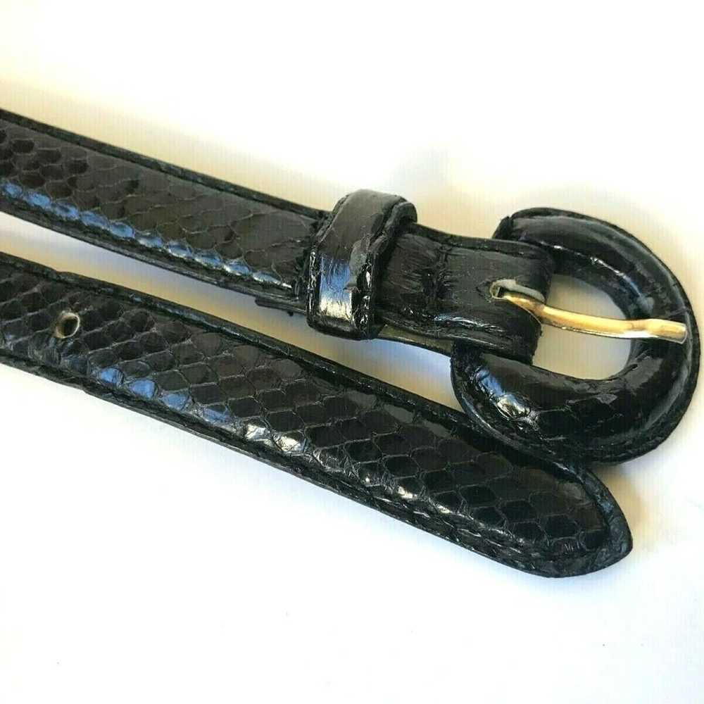 Vintage Liz Claiborne Snakeskin Belt Womens Black… - image 11