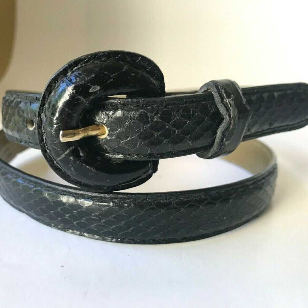 Vintage Liz Claiborne Snakeskin Belt Womens Black… - image 1