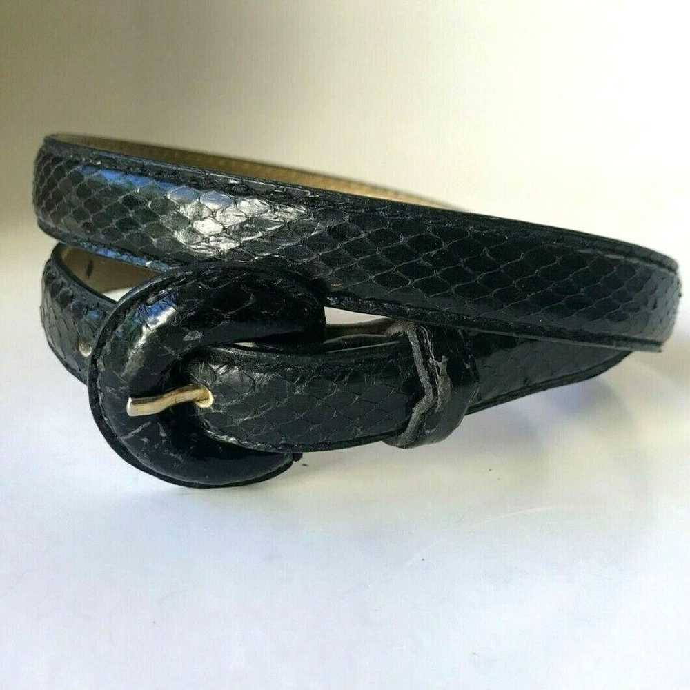 Vintage Liz Claiborne Snakeskin Belt Womens Black… - image 2