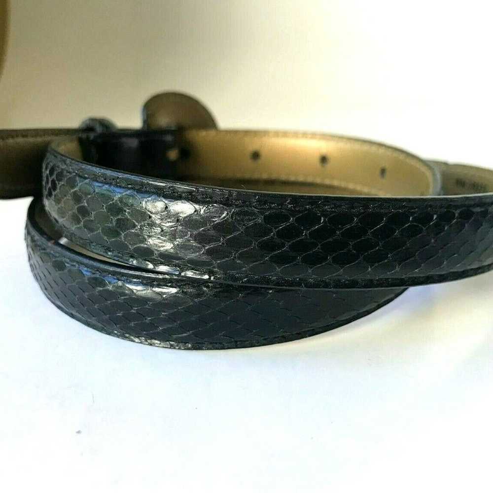 Vintage Liz Claiborne Snakeskin Belt Womens Black… - image 4