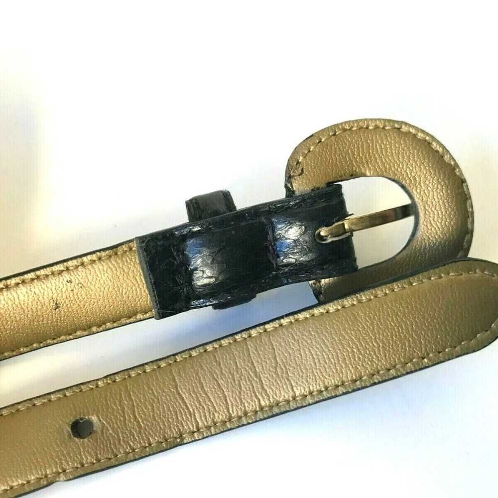 Vintage Liz Claiborne Snakeskin Belt Womens Black… - image 5