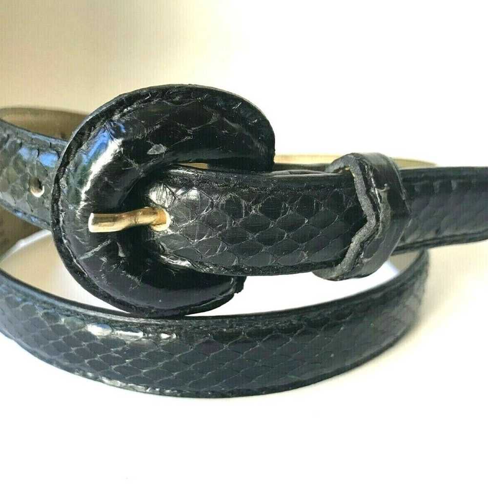 Vintage Liz Claiborne Snakeskin Belt Womens Black… - image 6