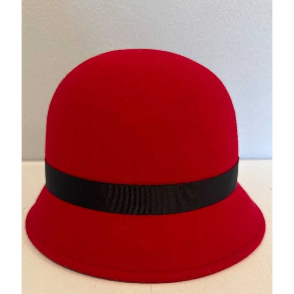 Giovannio Women Hat Red Wool Felt Cloche Vintage … - image 2