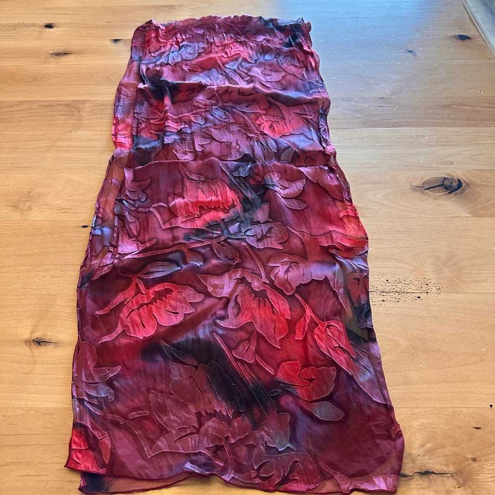 Vintage Mademoiselle 100% Silk Abstract Floral Bu… - image 2