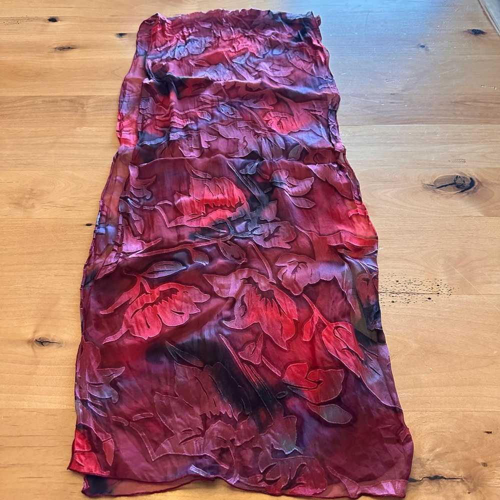 Vintage Mademoiselle 100% Silk Abstract Floral Bu… - image 3