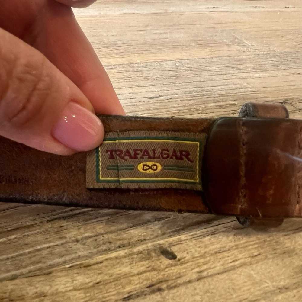 Vintage Trafalgar Old West Leather Belt W/ Buffal… - image 5