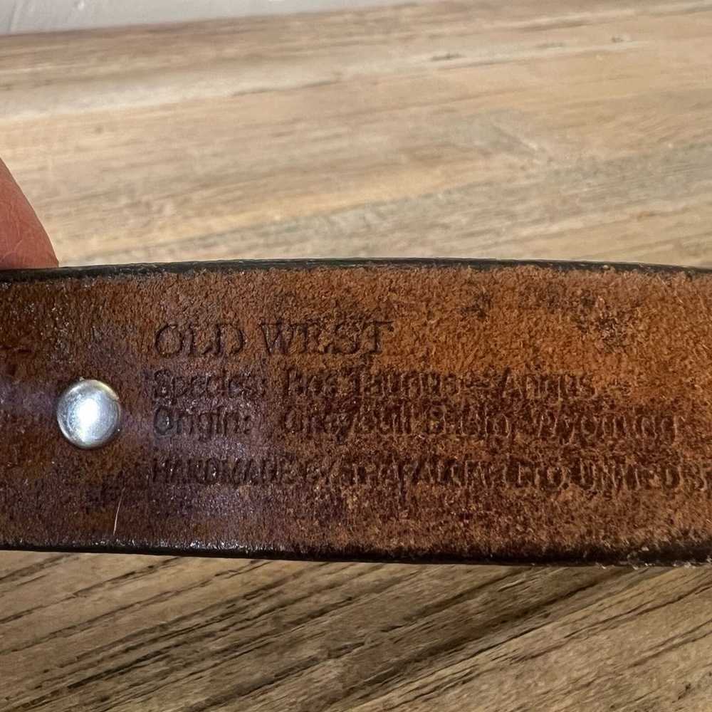 Vintage Trafalgar Old West Leather Belt W/ Buffal… - image 6