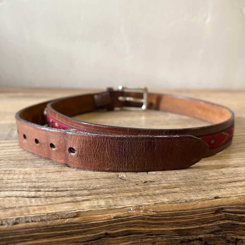 Vintage Trafalgar Old West Leather Belt W/ Buffal… - image 8